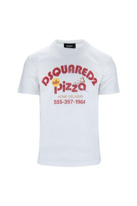 DSQUARED2 Pizza S Crew S74GD1055 100 T-Shirt
