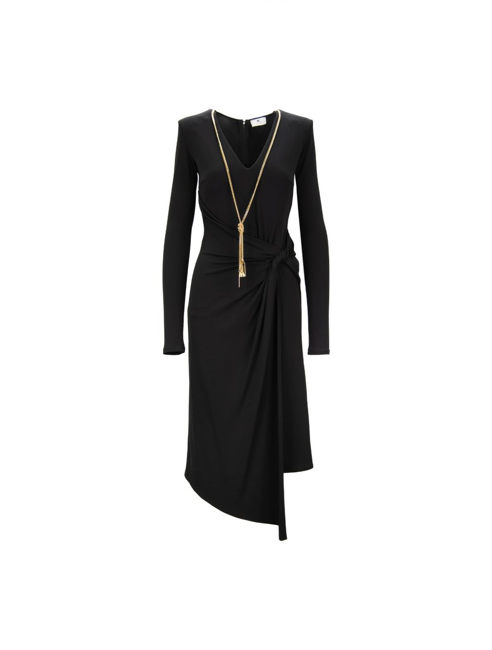 ELISABETTA FRANCHI ブラックロングコート ELISABETTA FRANCHI(エリザベッタ フランキ) コート(レディース