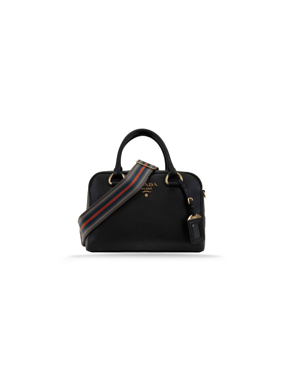 セール★PRADA★1BB086 Prada Black Vitello Phenix Bauletto Bag - 1BB086 | Yoogi's