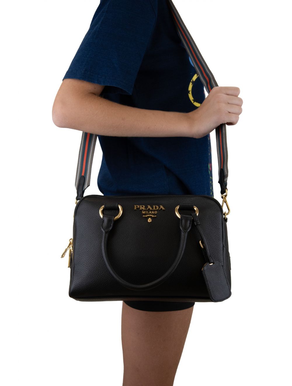 セール★PRADA★1BB086 PRADA Vitello Phenix Bauletto Handbag 1BB086 Taupe Pebbled